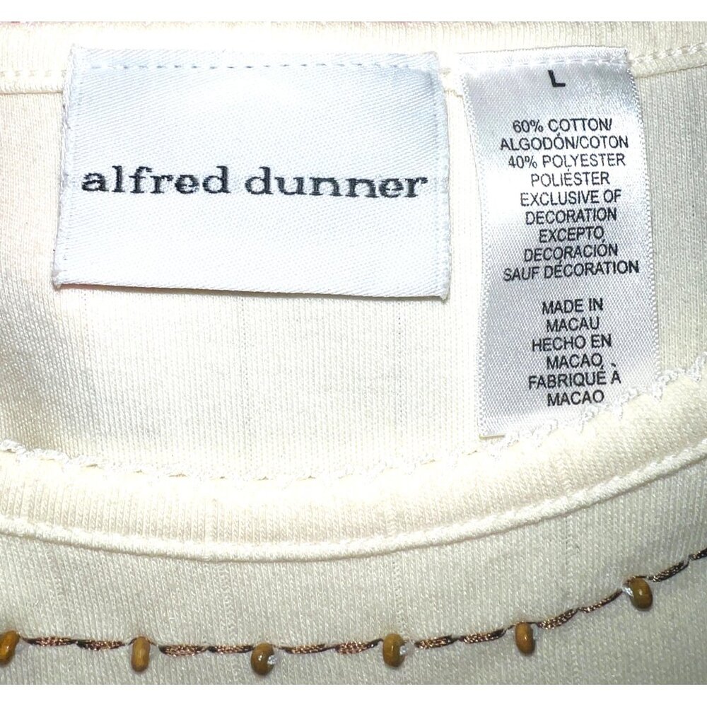 Alfred Dunner Womens Blouse Short Sleeve LARGE Light Yellow Shirt SOFT - Picture 3 of 3